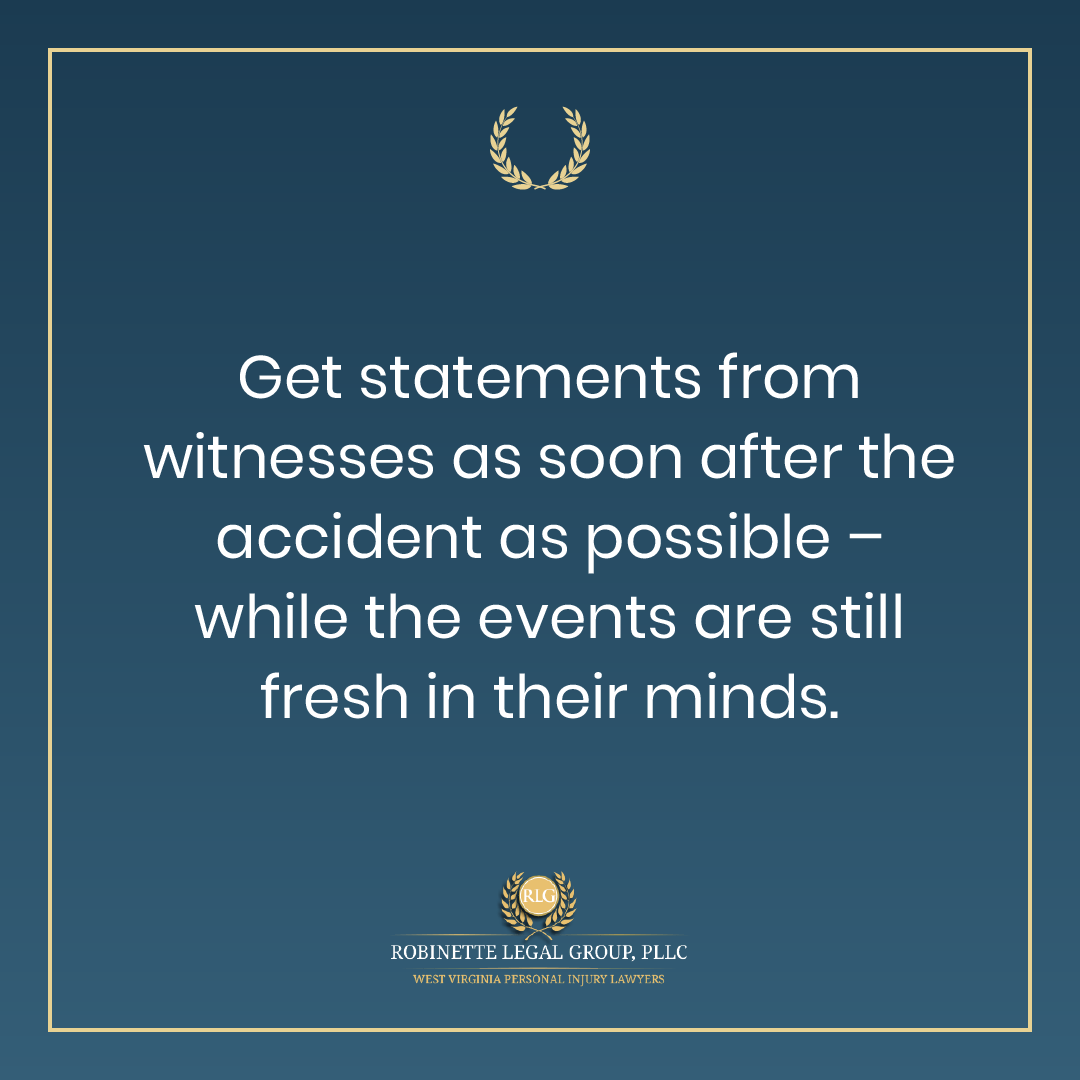 Get witness statements after an auto collision immediately after an accident