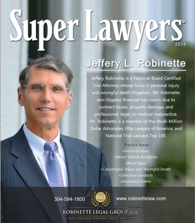 Super lawyers flyer about Jeffery L. Robinette