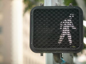 crosswalk signal showing its safe to cross