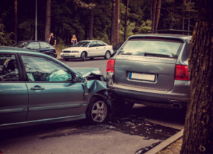 car accident damages on a highway