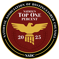 National Association of Distinguished Counsel - Top One Percent - Jeffrey Robinette - 2025